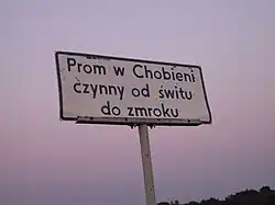 Informační panel u přívozu