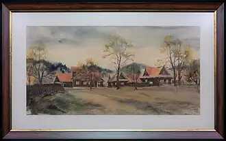 Rodné Valašsko, akvarel, 1983