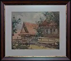 Rodný Kopec, akvarel, 1971