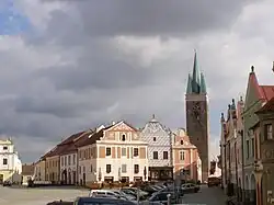věž kostela sv. Ducha, jediný pozůstatek hradu