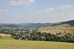 Výhled z Luckého vrchu na Telecí