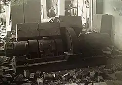 Budova energetického přístavku zničená okupačními vojsky