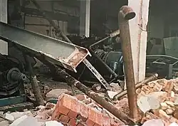 Budova energetického přístavku zničená okupačními vojsky