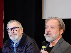 Režisér a hlavní herec na tiskové konferenci 23. 3. 2016