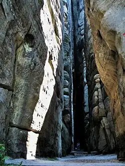 Skalní chrám v Teplických skalách, součást podzemního labyrintu Poseidon