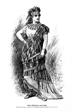 Teresa Stolzová, představitelka Aidy při evropské premiéře v divadle La Scala v Miláně