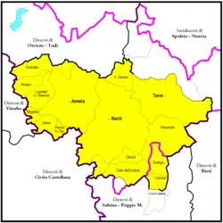 Diecéze Terni-Narni-Amelia na mapě