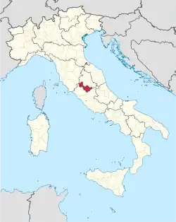 Provincie Terni na mapě Itálie