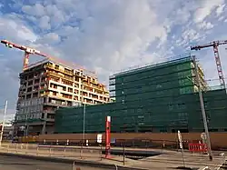 Výstavba komplexu Tesla Hloubětín (říjen 2023)