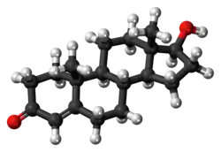 Kuličkový model testosteronu