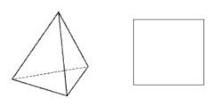 Zleva tetraedr a čtverec