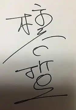 Tecudži Haširatani – podpis