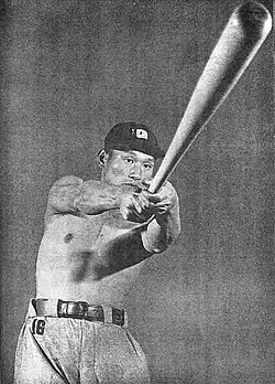 Tetuharu Kawakami, pořízeno stroboskopem, který byl v té době velmi vzácný a byl jediným v INP Communications, 10. února 1950