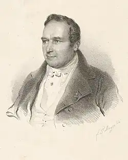 Václav Hanka, litografie od Tadeáše Mayera, 1844