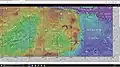 Oblast Thaumasia planum na Marsu.
