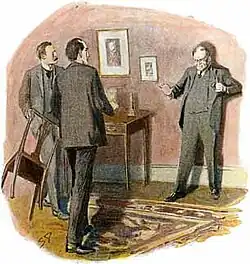 Ilustrace v magazínu Strand z roku 1904: Watson, Holmes a Milverton