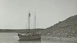 The Aklavik, moored to the shore