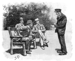 Hudsonův příchod. (ilustrace z roku 1893, Sidney Paget, The Strand Magazine)