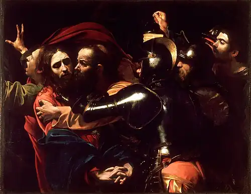 Uchopení Krista, Caravaggio, 1602