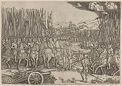 Dvě rytířské armády před bitvou u Ravenny roku 1512 během války ligy z Cambrai