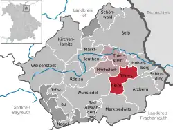 Thiersheim na mapě