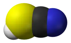 Model molekuly kyseliny thiokyanaté