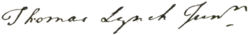 Thomas Lynch Jr., podpis