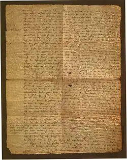 Návrh Pražského manifestu. Müntzerův autograf z 1. listopadu 1521