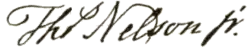 Thomas Nelson Jr., podpis