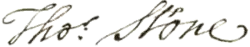 Thomas Stone, podpis