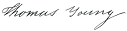 Thomas Young – podpis