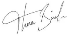 Thora Birchová – podpis