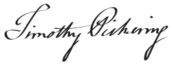 Timothy Pickering, podpis