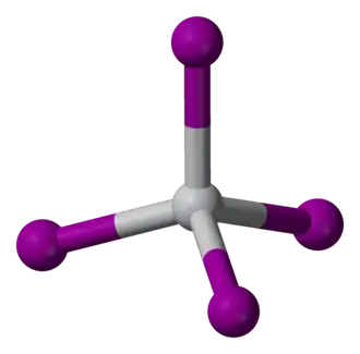 Model molekuly jodidu titaničitého