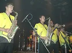 Skupina Tleskač při vystoupení v píseckém klubu Divadlo pod Čarou