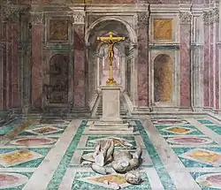 Tommaso Laureti: Triumf křesťanství freska, 1585, Sala di Costantino, Vatikánský palác