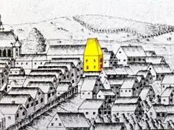 Kostelní brána v roce 1716