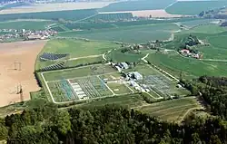 Letecký pohled na rozvodnu