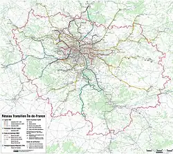 Síť Transilien v regionu Île-de-France