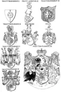 Schéma vývoje trauttmansdorffského erbu