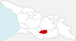 Poloha historické oblasti Trialetie na mapce Gruzie