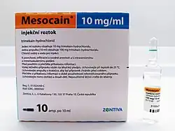 Mesokain (Trimekain) v ampulích 1% 10 ml
