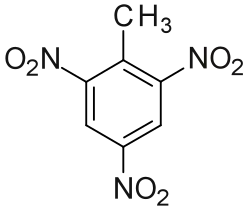 Strukturní vzorec trinitrotoluenu