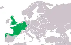 Areál čolka hranatého