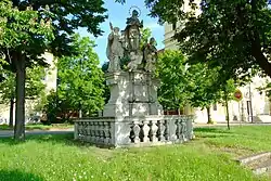 Tuřany - barokní sousoší Panny Marie se sv. Ignácem z Loyoly a se sv. Františkem Xaverským.jpg