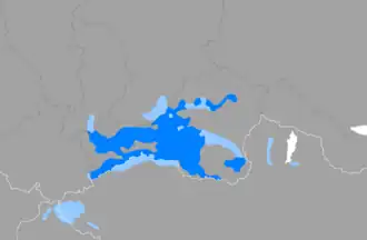 Mapa rozšíření jazyka