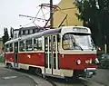 Historická tramvaj T3D č. 401 v Chemnitzu