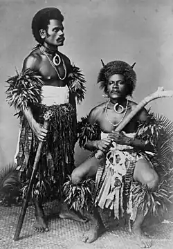 Two Fijian warriors, 1884