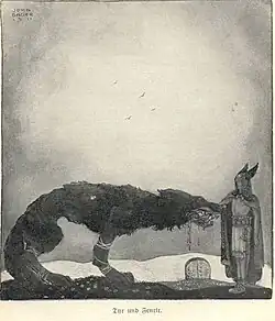John Bauer, Týr a Fenri, 1911
