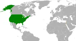 USA a Izrael na mapě světa